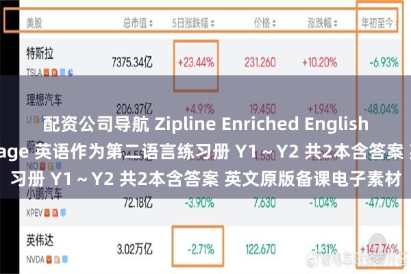 配资公司导航 Zipline Enriched English as a Second Language 英语作为第二语言练习册 Y1～Y2 共2本含答案 英文原版备课电子素材