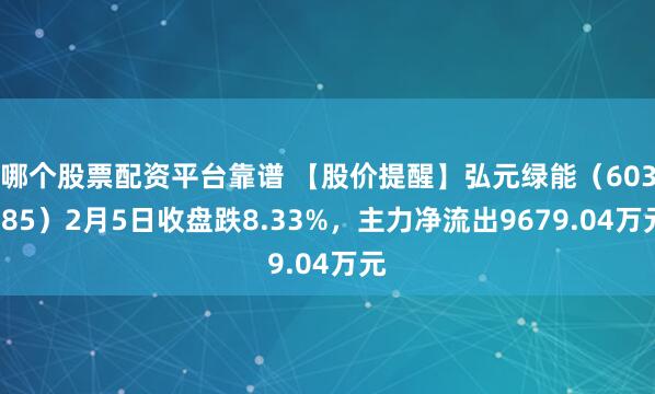 哪个股票配资平台靠谱 【股价提醒】弘元绿能（603185）2月5日收盘跌8.33%，主力净流出9679.04万元